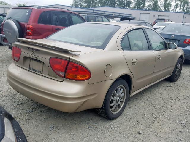 1G3NF52E11C262264 - 2001 OLDSMOBILE ALERO GLS GOLD photo 4