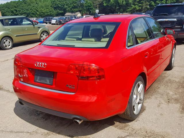 WAUDF78E87A090573 - 2007 AUDI A4 2.0T QU RED photo 4