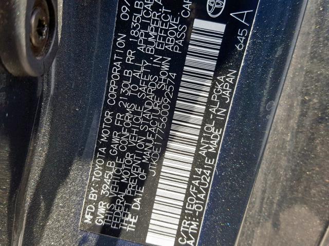 JTKDE177560092574 - 2006 TOYOTA SCION TC GRAY photo 10