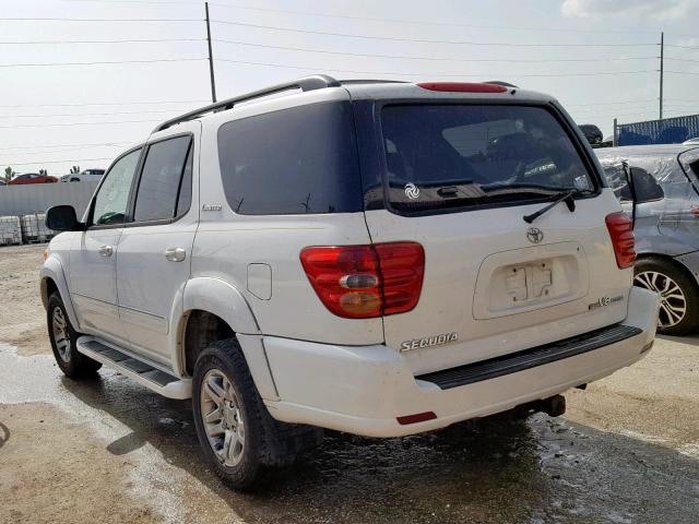 5TDZT38A64S223269 - 2004 TOYOTA SEQUOIA LI WHITE photo 3