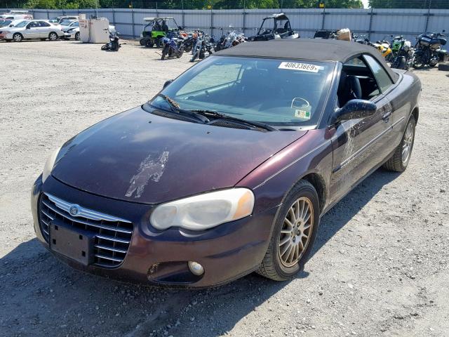 1C3EL55R44N127669 - 2004 CHRYSLER SEBRING LX MAROON photo 2