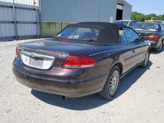 1C3EL55R44N127669 - 2004 CHRYSLER SEBRING LX MAROON photo 4