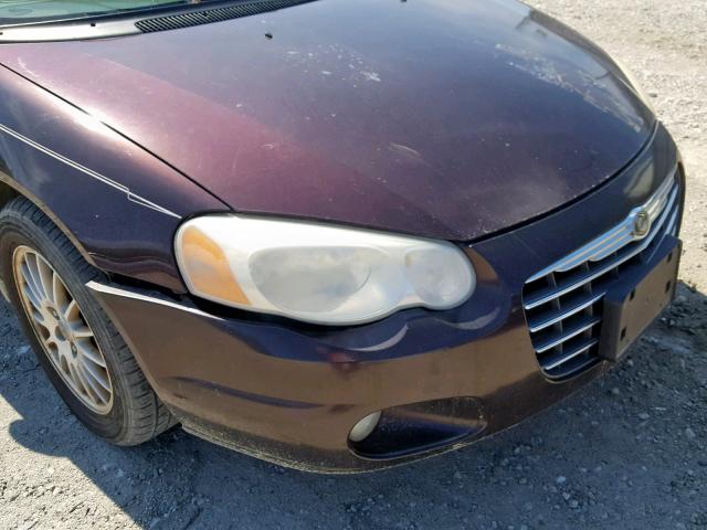 1C3EL55R44N127669 - 2004 CHRYSLER SEBRING LX MAROON photo 9