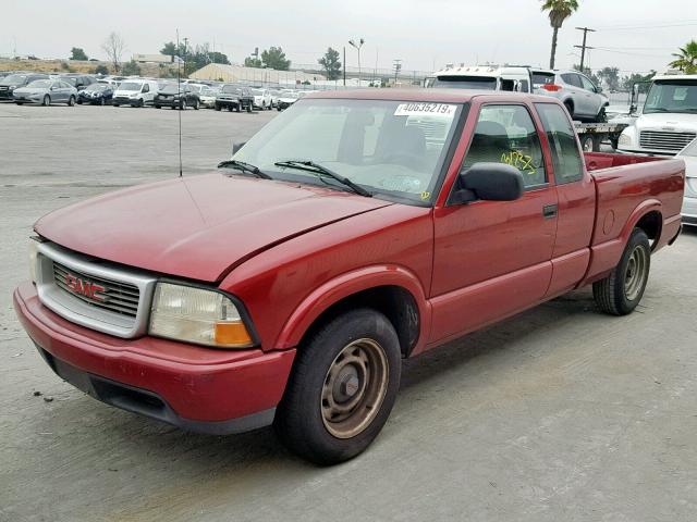 1GTCS195618225201 - 2001 GMC SONOMA BURGUNDY photo 2