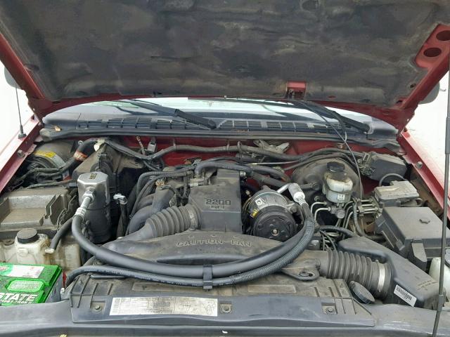 1GTCS195618225201 - 2001 GMC SONOMA BURGUNDY photo 7