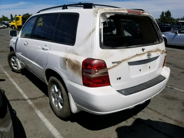 JTEGF21A610019522 - 2001 TOYOTA HIGHLANDER WHITE photo 3