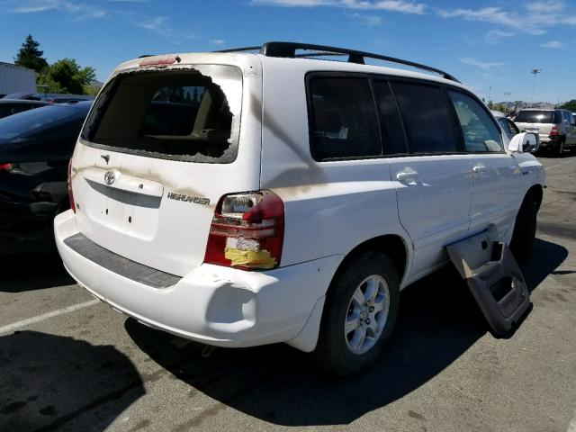 JTEGF21A610019522 - 2001 TOYOTA HIGHLANDER WHITE photo 4