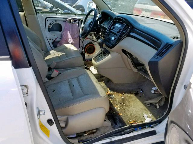 JTEGF21A610019522 - 2001 TOYOTA HIGHLANDER WHITE photo 5