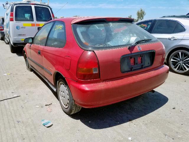 2HGEJ6348VH114269 - 1997 HONDA CIVIC DX RED photo 3