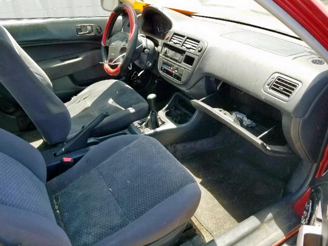 2HGEJ6348VH114269 - 1997 HONDA CIVIC DX RED photo 5