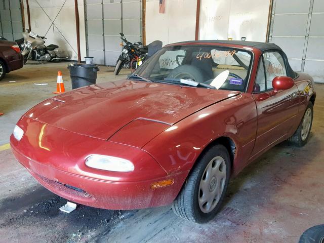 JM1NA3511L0129388 - 1990 MAZDA MX-5 MIATA MAROON photo 2