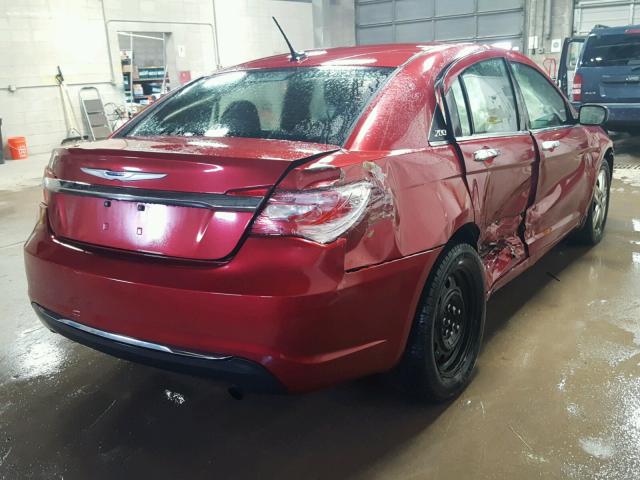 1C3CCBAB6CN320354 - 2012 CHRYSLER 200 LX RED photo 4