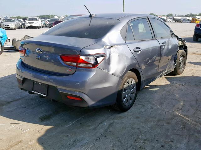 3KPA24AB7KE173370 - 2019 KIA RIO S BLUE photo 4