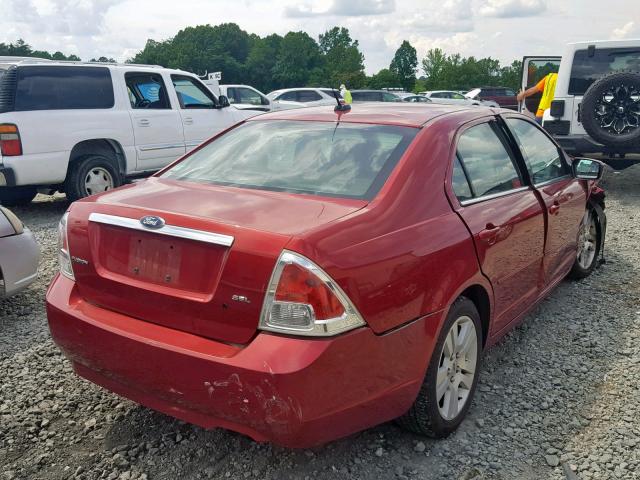 3FAHP08Z68R161004 - 2008 FORD FUSION SEL RED photo 4