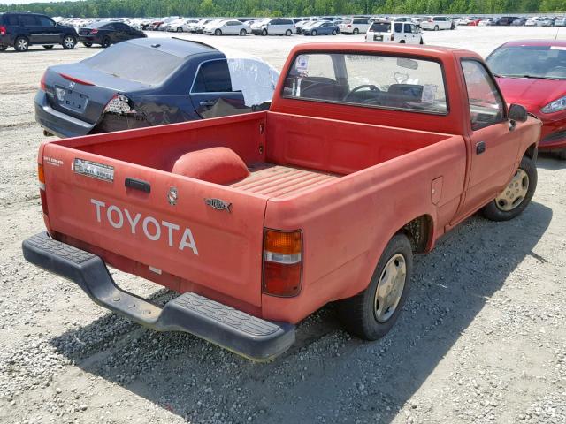 JT4RN81A5N0087500 - 1992 TOYOTA PICKUP 1/2 RED photo 4