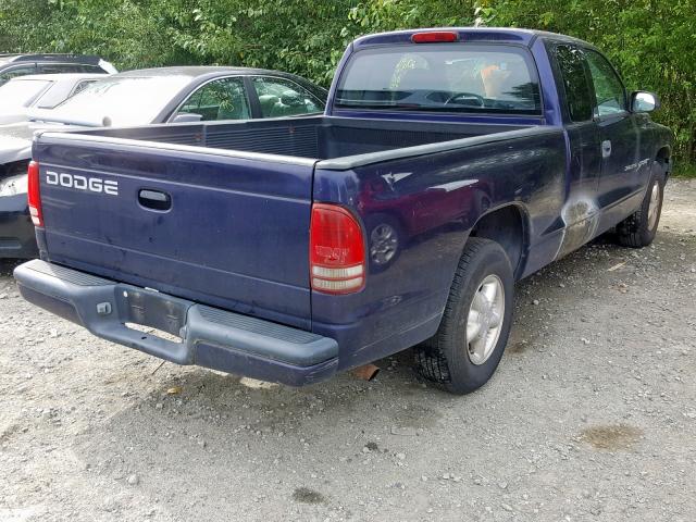 1B7GL22X2XS239172 - 1999 DODGE DAKOTA BLUE photo 4