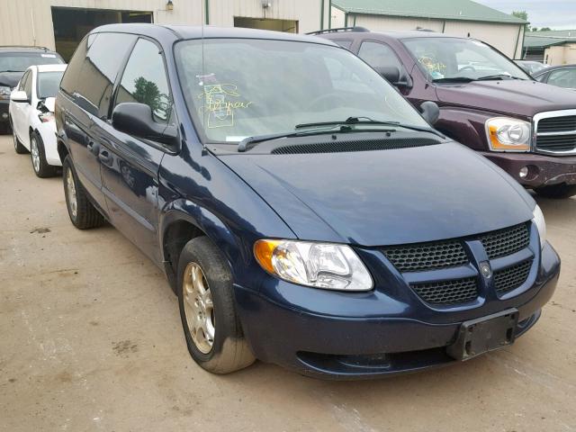 1D4GP25353B196246 - 2003 DODGE CARAVAN SE BLUE photo 1