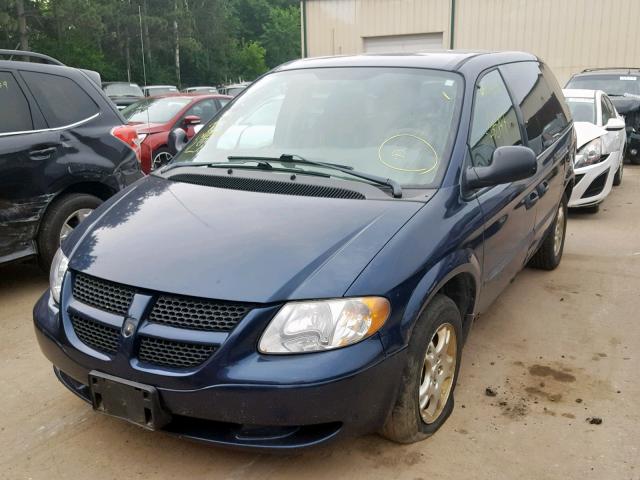 1D4GP25353B196246 - 2003 DODGE CARAVAN SE BLUE photo 2