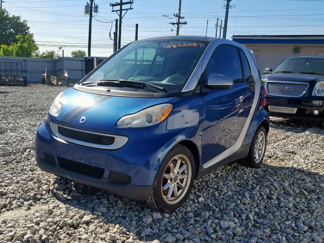 WMEEJ31X78K195807 - 2008 SMART FORTWO PUR BLUE photo 2