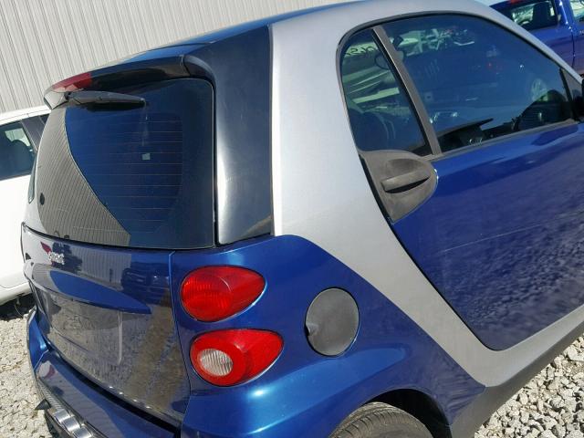 WMEEJ31X78K195807 - 2008 SMART FORTWO PUR BLUE photo 9