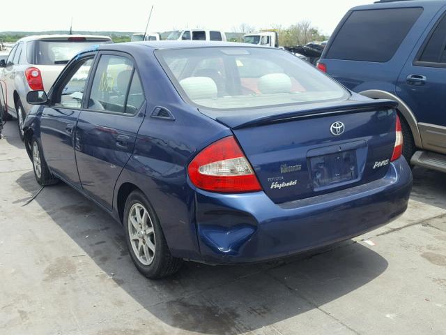 JT2BK12U020060381 - 2002 TOYOTA PRIUS BLUE photo 3