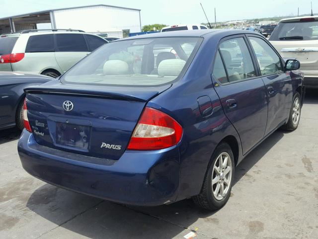 JT2BK12U020060381 - 2002 TOYOTA PRIUS BLUE photo 4