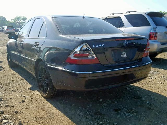 WDBRF61J63F310024 - 2003 MERCEDES-BENZ C 240 BLACK photo 3