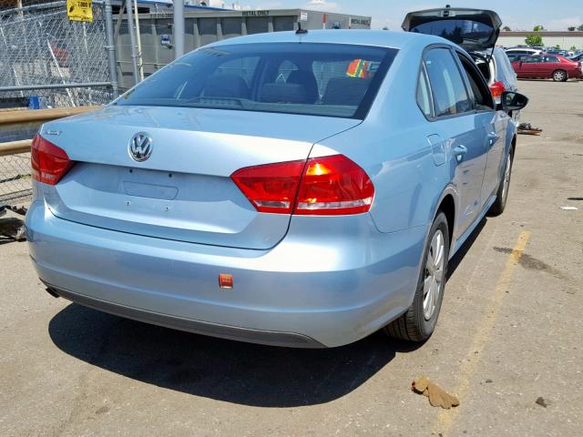 1VWAP7A37CC032462 - 2012 VOLKSWAGEN PASSAT S BLUE photo 4