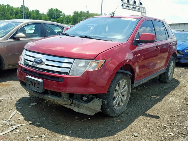 2FMDK38C48BA71915 - 2008 FORD EDGE SEL RED photo 2