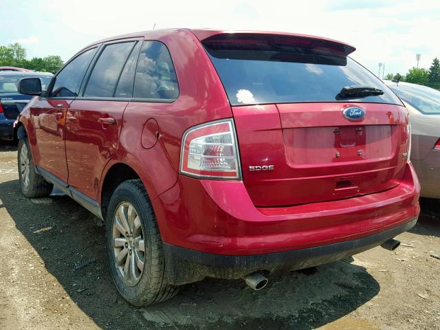 2FMDK38C48BA71915 - 2008 FORD EDGE SEL RED photo 3