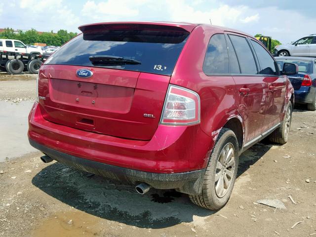 2FMDK38C48BA71915 - 2008 FORD EDGE SEL RED photo 4