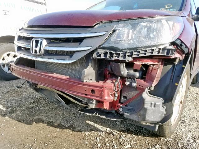 5J6RM4H74EL100185 - 2014 HONDA CR-V EXL MAROON photo 9