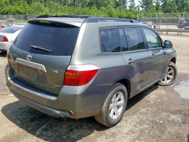 JTEES41A482081515 - 2008 TOYOTA HIGHLANDER GRAY photo 4