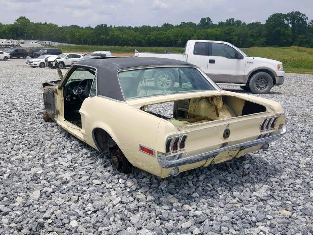 8R01J100985 - 1968 FORD MUSTANG GT CREAM photo 3