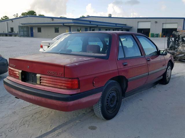 1G1LT53GXMY207778 - 1991 CHEVROLET CORSICA LT RED photo 4