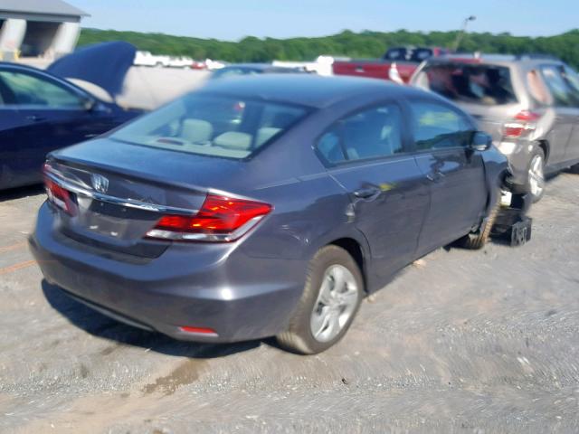 19XFB2F50FE121775 - 2015 HONDA CIVIC LX GRAY photo 4