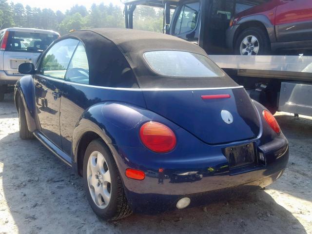 3VWCK21Y83M309527 - 2003 VOLKSWAGEN NEW BEETLE ლურჯი ფოტო 3
