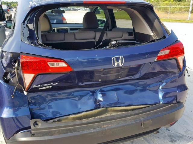 3CZRU5H52GM715338 - 2016 HONDA HR-V EX BLUE photo 9