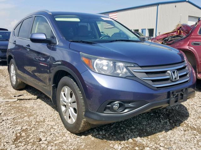 JHLRM3H79CC008182 - 2012 HONDA CR-V EXL BLUE photo 1