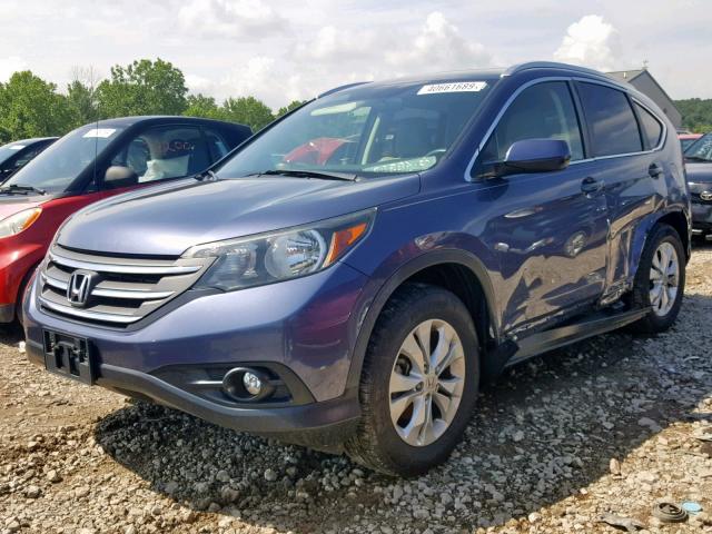 JHLRM3H79CC008182 - 2012 HONDA CR-V EXL BLUE photo 2