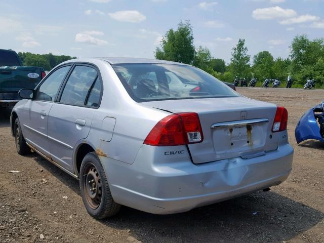 1HGES15523L017350 - 2003 HONDA CIVIC LX SILVER photo 3