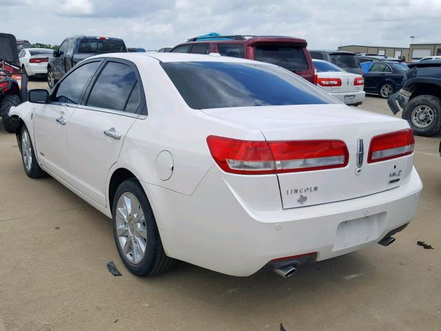 3LNDL2L32BR776400 - 2011 LINCOLN MKZ HYBRID WHITE photo 3