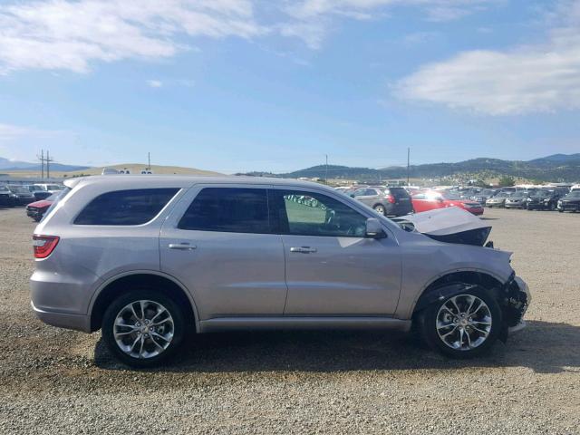 1C4RDJDG6KC780743 - 2019 DODGE DURANGO GT SILVER photo 9