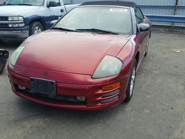 4A3AE85HX1E220282 - 2001 MITSUBISHI ECLIPSE SP BURGUNDY photo 2