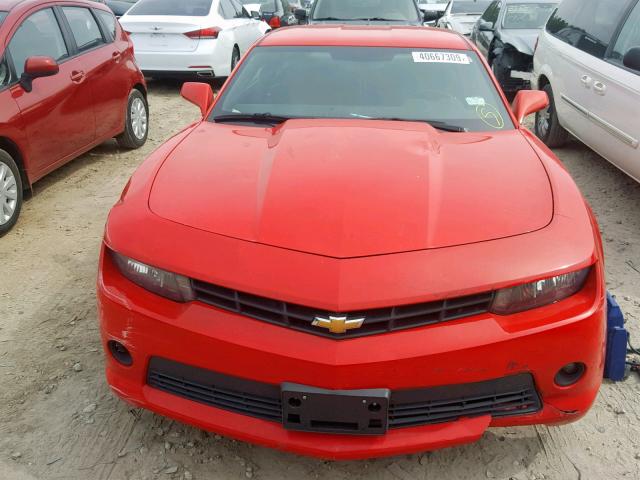 2G1FD1E35F9172152 - 2015 CHEVROLET CAMARO LT RED photo 9