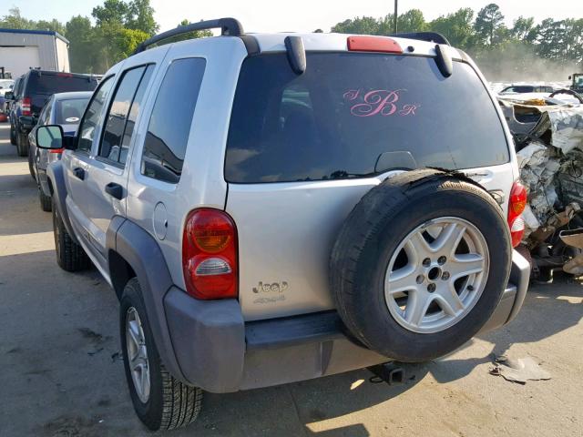 1J4GL48K24W133181 - 2004 JEEP LIBERTY SP SILVER photo 3