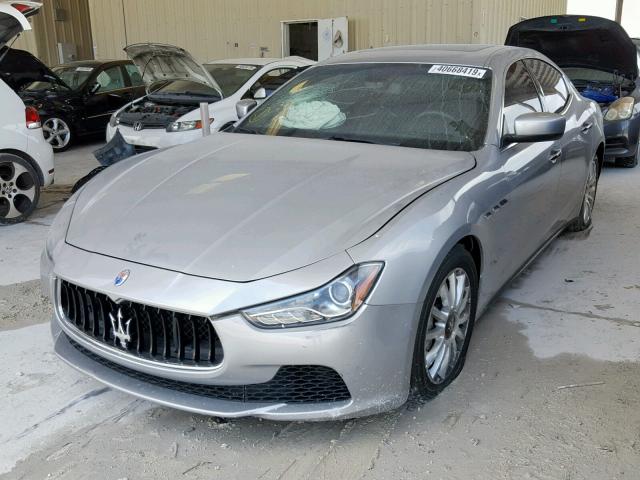 ZAM57XSA7E1086484 - 2014 MASERATI GHIBLI SILVER photo 2