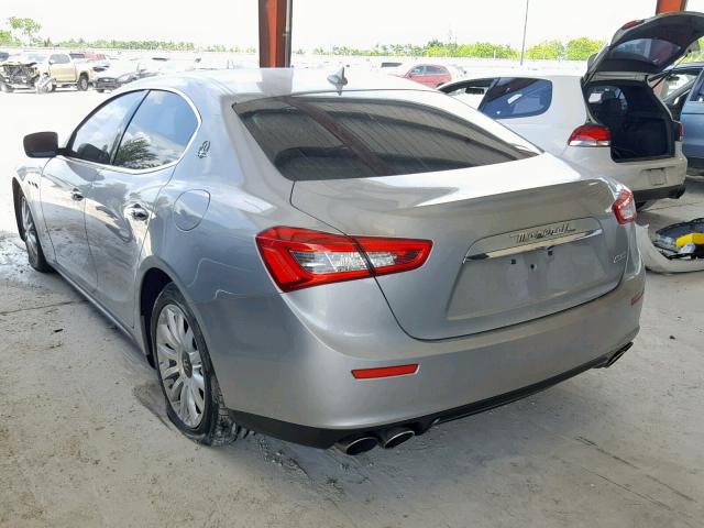 ZAM57XSA7E1086484 - 2014 MASERATI GHIBLI SILVER photo 3