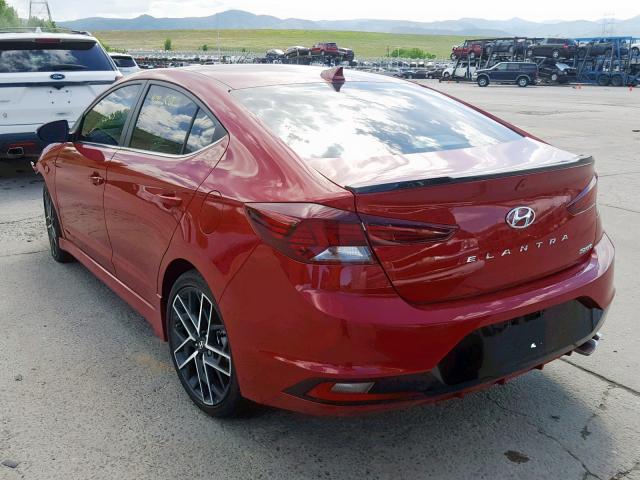 KMHD04LB8KU828522 - 2019 HYUNDAI ELANTRA SP RED photo 3