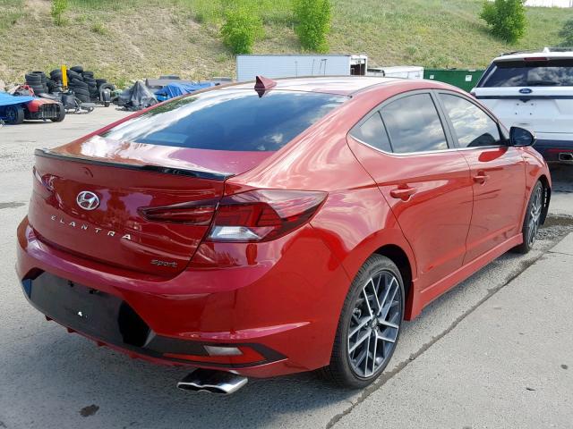 KMHD04LB8KU828522 - 2019 HYUNDAI ELANTRA SP RED photo 4